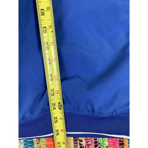 Badger Sport Pullover Windbreaker Lined Jacket Sz M Blue White Rugby Golf - Picture 7 of 10